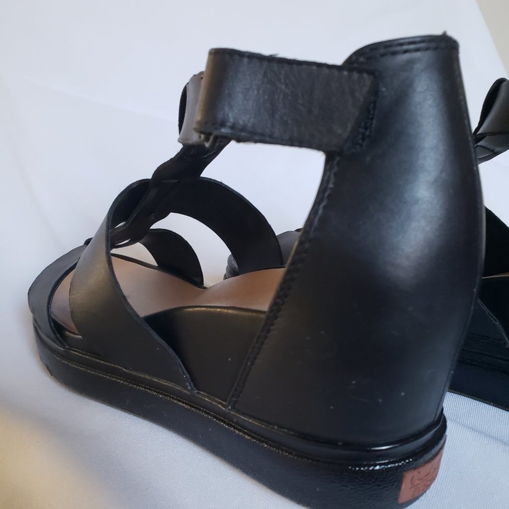 Black Gladiator Wedge Platform Sandals - Sz 9 - Dr Scholl's - Picture 11 of 14